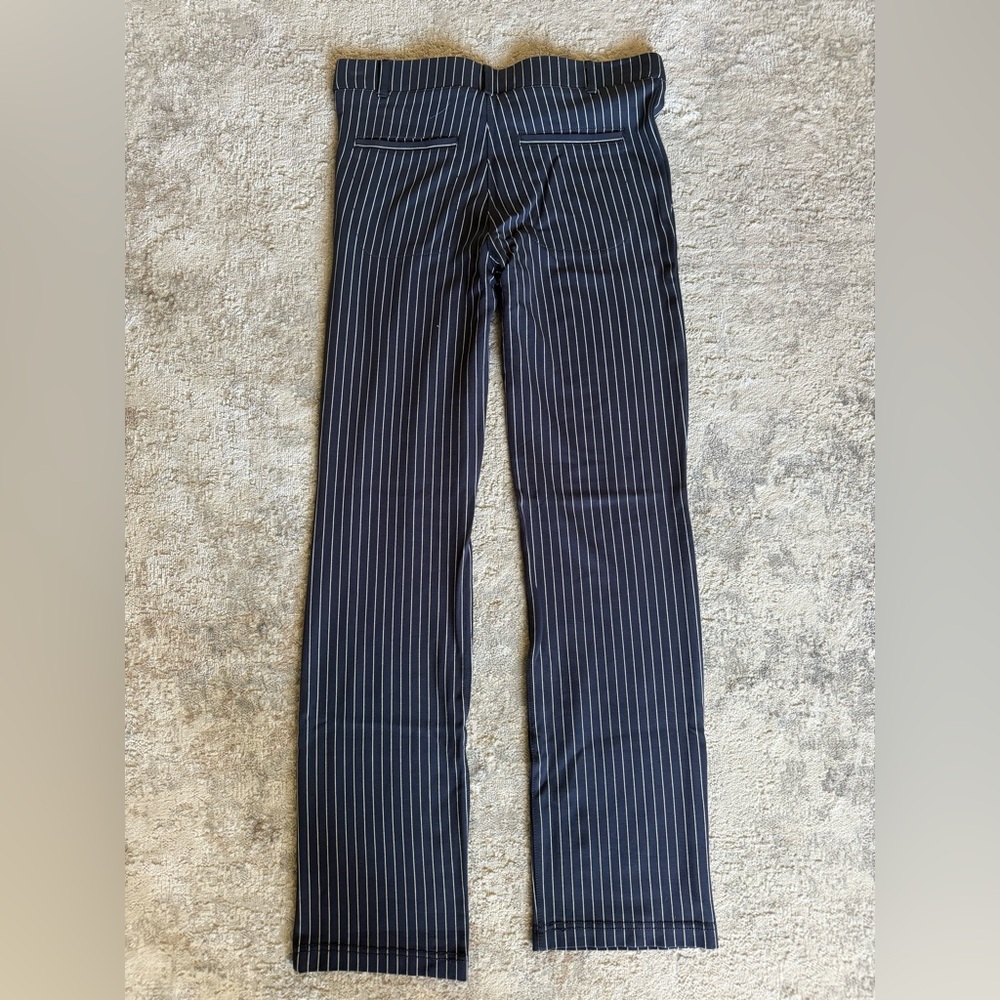 BETABRAND Navy Pinstripe Pants - Picture 2 of 4